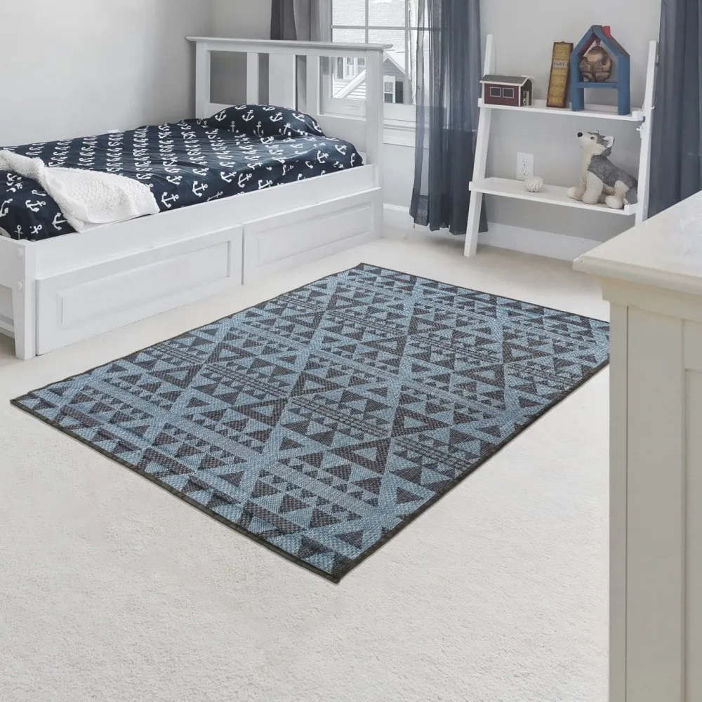 Ковер прямоугольный Циновка 25 (Синяя) sz4604   a3 1,2x1,7 м