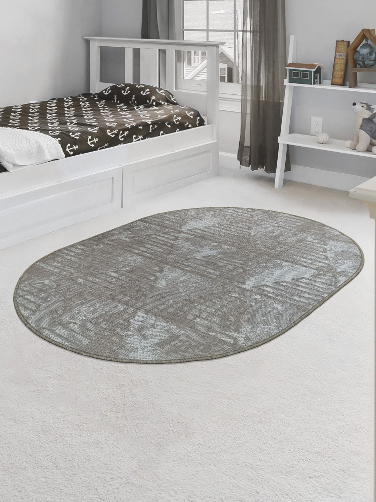 Ковер овальный Циновка 34 (Boho Коричневая) sz5345   a1o 1,4x2 м